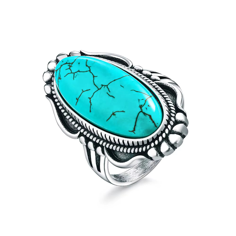 Desert Bloom Turquoise Ring – a Statement of Earthy Elegance